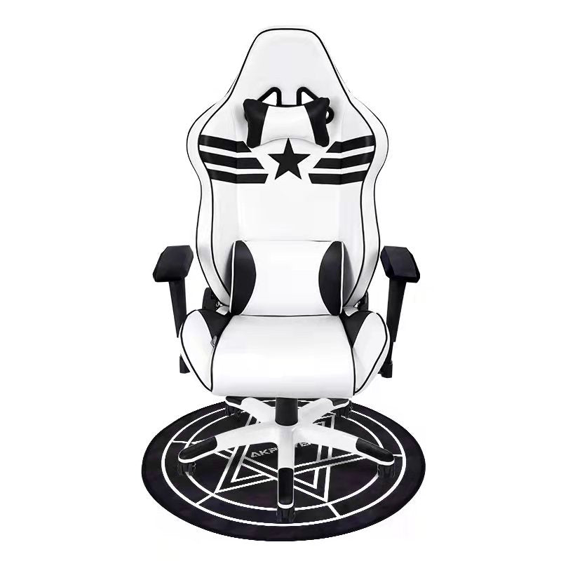 Captain America-Themed Gaming Chair Racing-Style Ergonomic Reclining Chair with Star-Stripe Emblem