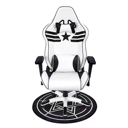 Captain America-Themed Gaming Chair Racing-Style Ergonomic Reclining Chair with Star-Stripe Emblem