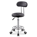J04 Adjustable Multi-Scene Stool: Rippled Leather, Dual Base (Caster/Disc) & Back Support