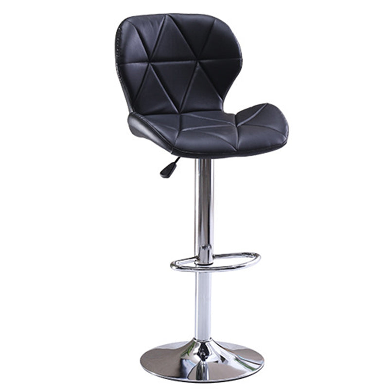 Diamond Quilted Adjustable Bar Stool Color-Block Design Metal Base & Multi-Hue Options for Bars/Counters