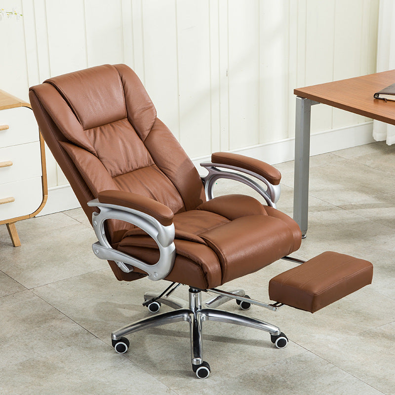 B27 Sitmod Reclining Executive Office Chair, High-Back Plush Ergonomic Desk Chair with Retractable Footrest, Premium PU Leather Office Chair with 360° Swivel & Height Adjustment, Multi-Color Luxury Office Chair for Home & Corporate Spaces