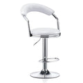 J05 Curved Armrest Adjustable Bar Stool: Leather (Crocodile Texture Option), Chrome Base & Footrest