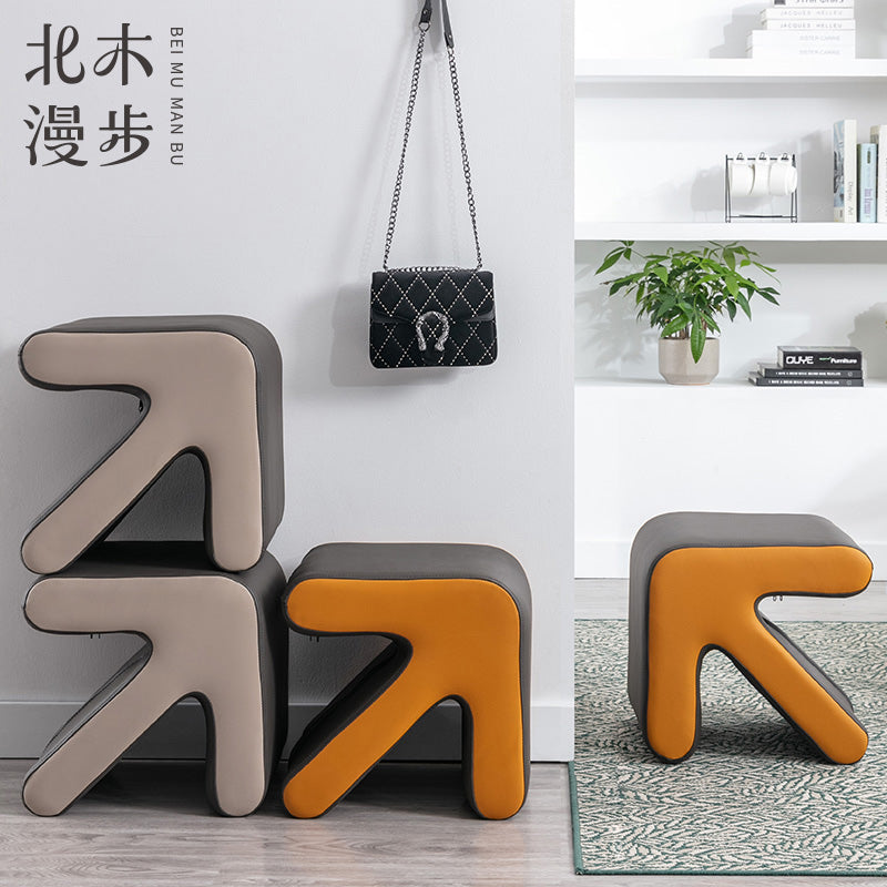 C06-SITMOD Modular Contour Shoe Bench: Stackable Design, Stylish Color-Block, Multi-Scene Use for Entryway & Living Room