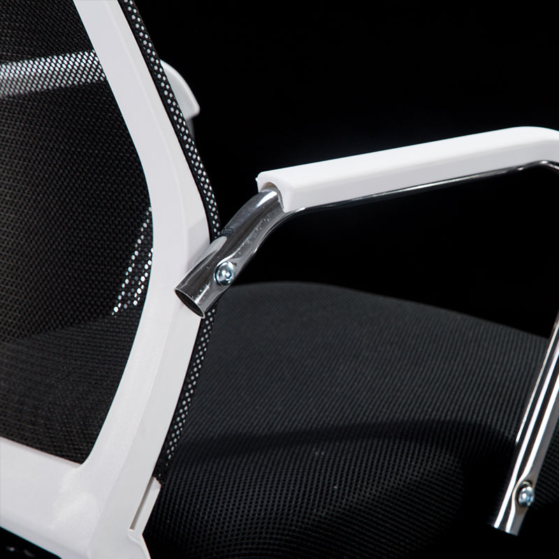 Mid-Back Mesh Conference Chair Ergonomic Visitor Chair with Breathable Mesh Chrome Steel Bow Base Multi-Color Office Chair for Meeting Rooms & Reception Areas