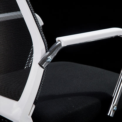 Mid-Back Mesh Conference Chair Ergonomic Visitor Chair with Breathable Mesh Chrome Steel Bow Base Multi-Color Office Chair for Meeting Rooms & Reception Areas