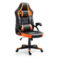 B07-Black-Gray Leather Gaming Chair: Headrest & Lumbar Pillow, Adjustable, Ergonomic Support for Gaming, Office Work & Extended Comfortable Lounging Sessions