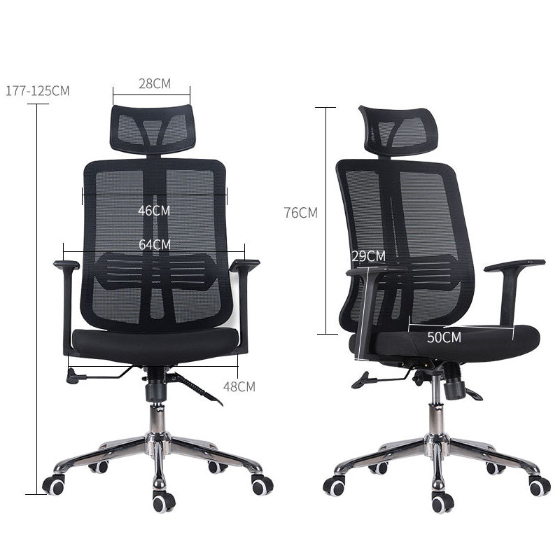 W09 Sitmod High-Back Dual Mesh Ergonomic Office Chair, Adjustable Headrest Desk Chair with Breathable Double Mesh Back, 360° Swivel & Height Adjustment, Black Office Chair for Home & Gaming