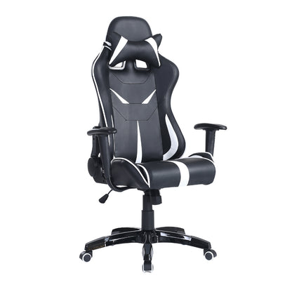 Mecha-Style Gaming Chair Multi-Color Ergonomic Reclining Chair with PU Leather Upholstery