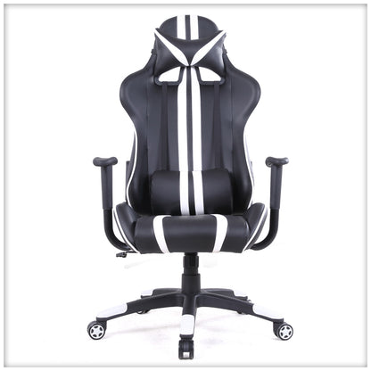 Racing-Style Gaming Chair Multi-Color Stripe Design Reclining Ergonomic Chair with PU Leather Upholstery