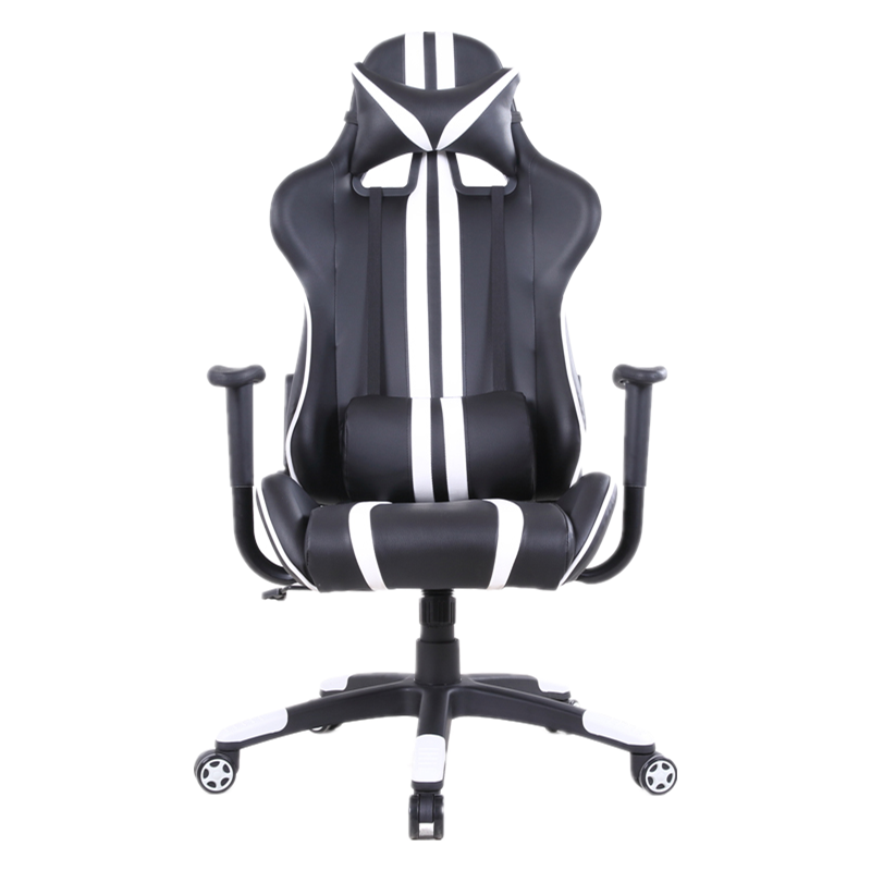 Racing-Style Gaming Chair Multi-Color Stripe Design Reclining Ergonomic Chair with PU Leather Upholstery