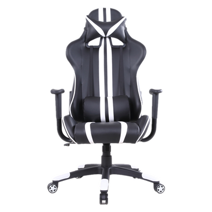 Racing-Style Gaming Chair Multi-Color Stripe Design Reclining Ergonomic Chair with PU Leather Upholstery