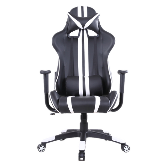 Racing-Style Gaming Chair Multi-Color Stripe Design Reclining Ergonomic Chair with PU Leather Upholstery