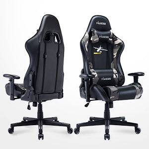 P56 NUSSO Ergonomic Gaming Chair: Camo Air Drop Series Racing-Style Reclining Chair