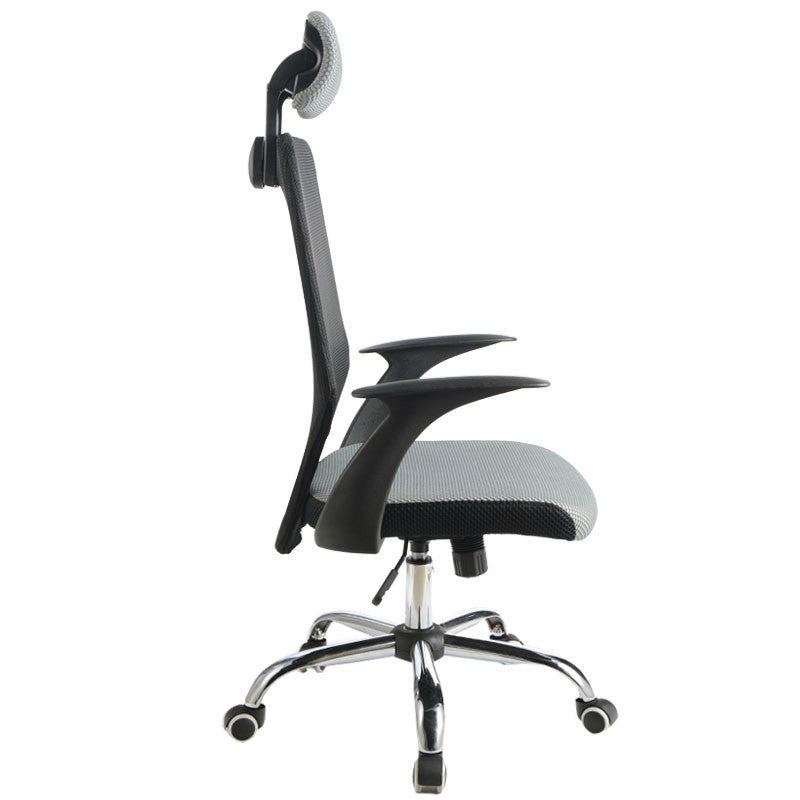 High-Back Mesh Office Chair Ergonomic Desk Chair with Adjustable Headrest & Flip-Up Armrests 360° Swivel & Height Adjustment Black & Gray Chair for Home Office & Gaming