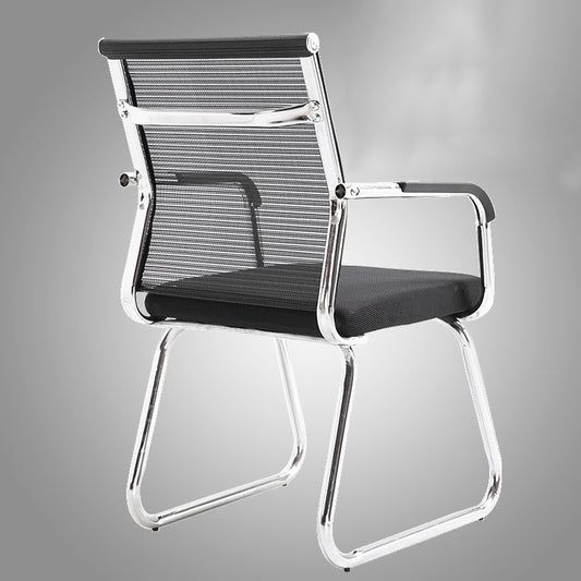 Mid-Back Conference Chair Ergonomic Visitor Chair with Breathable Mesh/Fabric/PU Leather, Chrome Steel Bow Base Multi-Color Office Chair for Meeting Rooms & Reception Areas