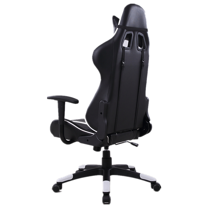 Racing-Style Gaming Chair Multi-Color Stripe Design Reclining Ergonomic Chair with PU Leather Upholstery