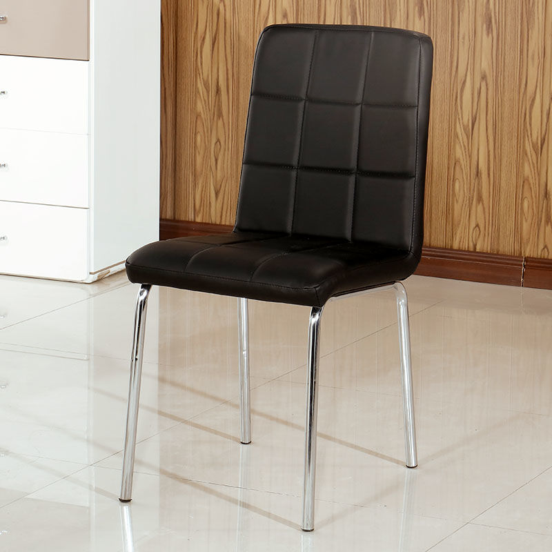 Modern Quilted Dining Chair Leather/Fabric Upholstery Stainless Steel Legs & Versatile Hues