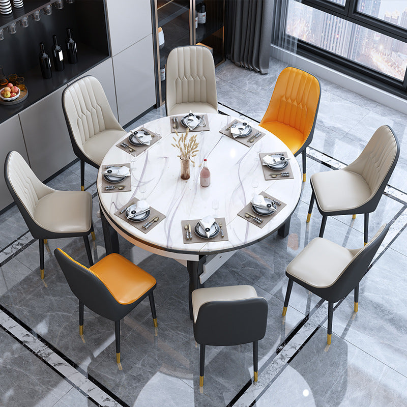 C-10-SITMOD Luxury Contrast Dining Chair: Stitched Back Detail, Gold-Accent Legs & Leather Upholstery for Modern Dining Spaces