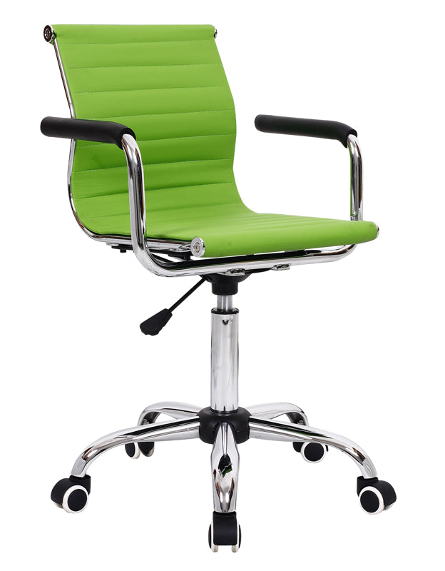 W11 Sitmod Mid-Back Mesh/PU Leather Office Chair, Ergonomic Desk Chair with 2 Base Options, 360° Swivel & Height Adjustment, Multi-Color Stylish Chair for Home Office & Reception