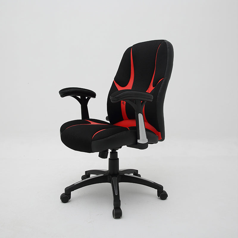B20 Sitmod Gaming Office Chair, High-Back Ergonomic Desk Chair with Breathable Mesh, Premium PU Leather & Fabric Gaming Chair with 360° Swivel & Height Adjustment, Black-Red Racing Style Chair for Home Office & Gaming
