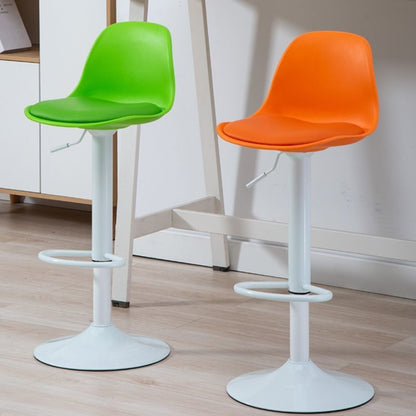 One-Piece Adjustable Bar Stool Sleek Molded Design Multi-Hue Options & Stable Disc Base