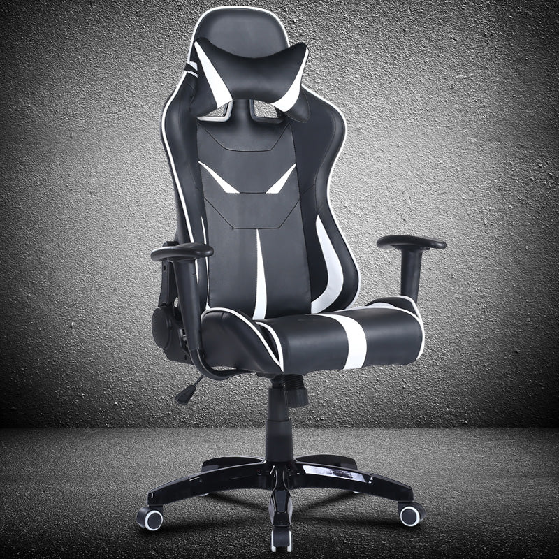 P34 Mecha-Style Gaming Chair: Multi-Color Ergonomic Reclining Chair with PU Leather Upholstery