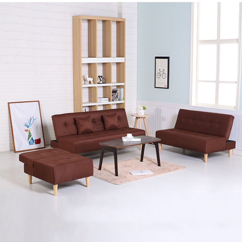 Blue Fabric Convertible Chair with Storage - Modern Single Seat for Living Room