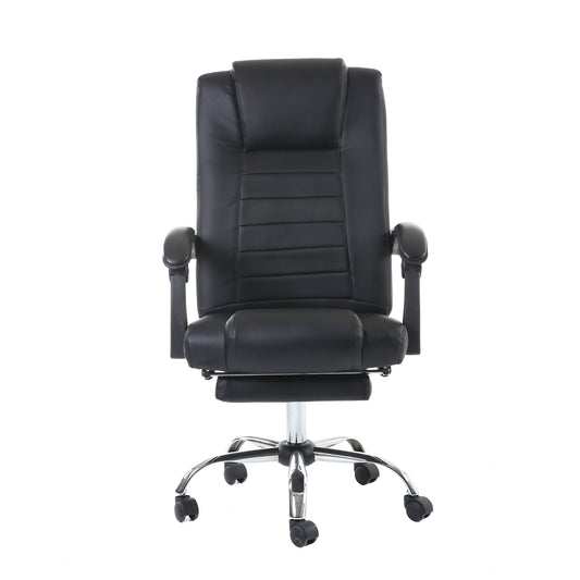 Executive Office Chair High-Back Ergonomic Reclining Desk Chair with Retractable Footrest, Premium PU Leather Office Chair with 360° Swivel & Height Adjustment Multi-Color Luxury Office Chair for Home & Corporate Spaces