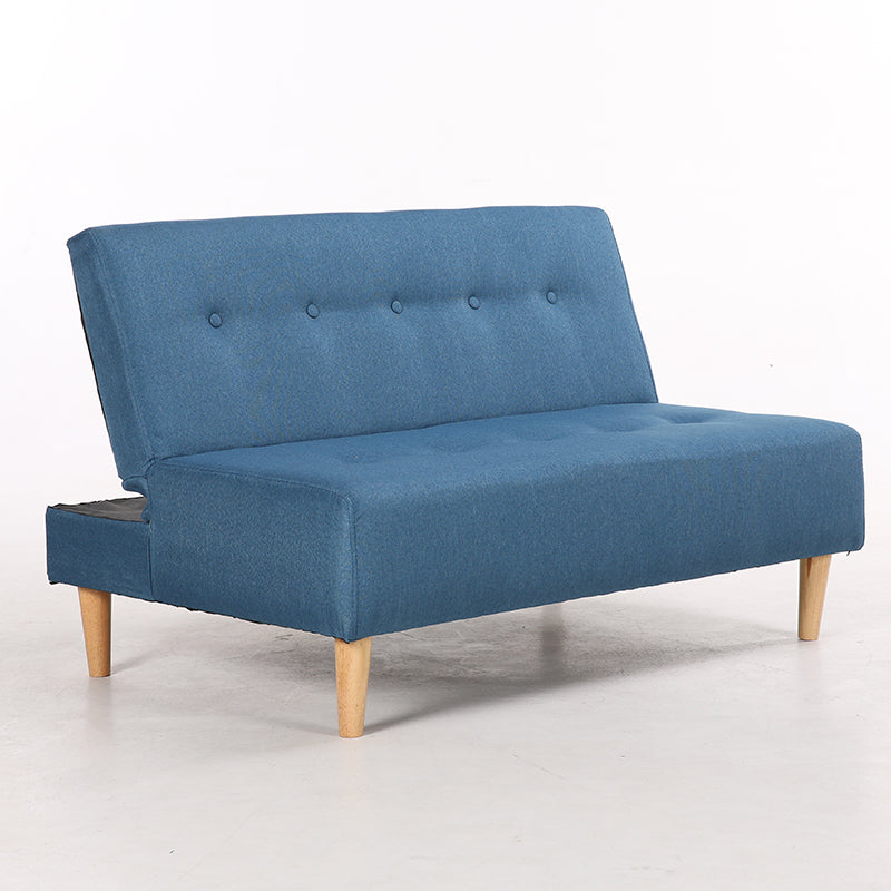 Blue Fabric Convertible Chair with Storage Modern Single Seat for Living Room