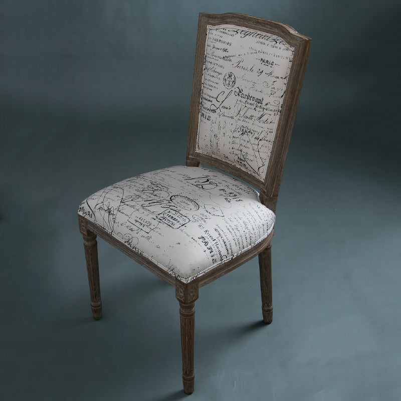 Vintage Wooden Chair with Deer Illustration Upholstered Seat for Dining/Living Room