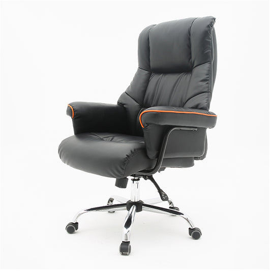 Executive Office Chair High-Back Plush Ergonomic Desk Chair with Contrast Stitching Premium PU Leather Office Chair with 360° Swivel & Height Adjustment Modern Gaming-Inspired Office Chair for Home & Corporate Spaces