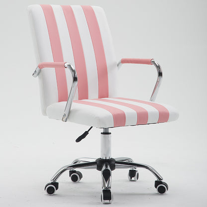 Office Chair Mid-Back Ergonomic Desk Chair with Fabric/PU Leather 360° Swivel & Height Adjustment Multi-Color Striped Chair for Home Office & Creative Spaces