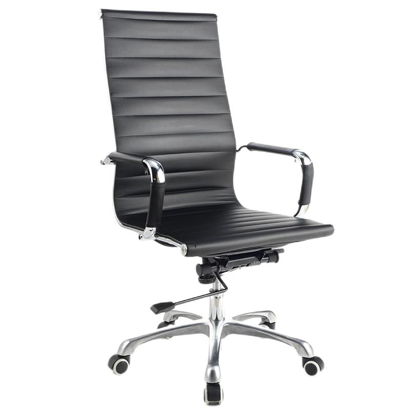 W16 Sitmod High-Back Executive Office Chair, Ergonomic Desk Chair with PU Leather/Mesh Upholstery, 135° Recline & 360° Swivel, Chrome Frame Chair for Home Office & Manager Rooms