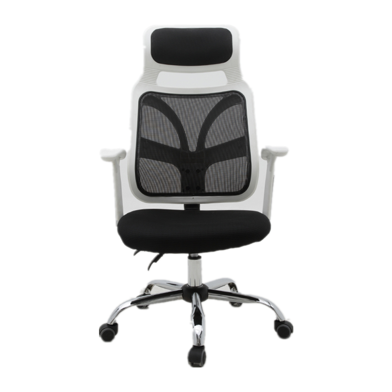 W08 Sitmod High-Back Ergonomic Mesh Office Chair, Adjustable Headrest Desk Chair with Breathable Mesh, 360° Swivel & Height Adjustment, Black & White Office Chair for Home & Gaming
