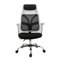 W08 Sitmod High-Back Ergonomic Mesh Office Chair, Adjustable Headrest Desk Chair with Breathable Mesh, 360° Swivel & Height Adjustment, Black & White Office Chair for Home & Gaming