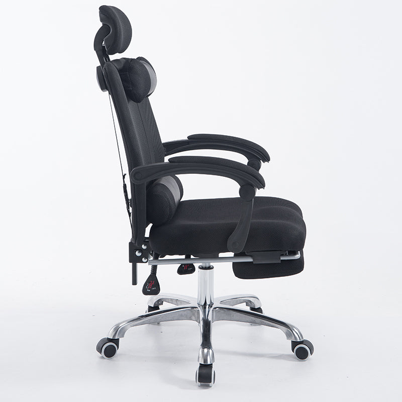 High-Back Reclining Mesh Office Chair Ergonomic Desk Chair with Adjustable Headrest & Dual Lumbar Support Retractable Footrest & 160° Recline 360° Swivel & Height Adjustment Multi-Color Chair for Home Office & Gaming