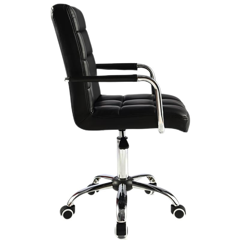 B31 Sitmod Mid-Back Office Chair, Quilted Ergonomic Desk Chair with PU Leather/Fabric, 360° Swivel & Height Adjustment, Multi-Color Stylish Chair for Home Office & Creative Spaces