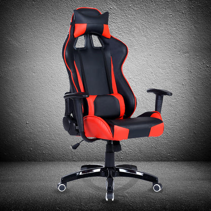 Classic Racing-Style Gaming Chair Multi-Color Ergonomic Reclining Chair with PU Leather Upholstery