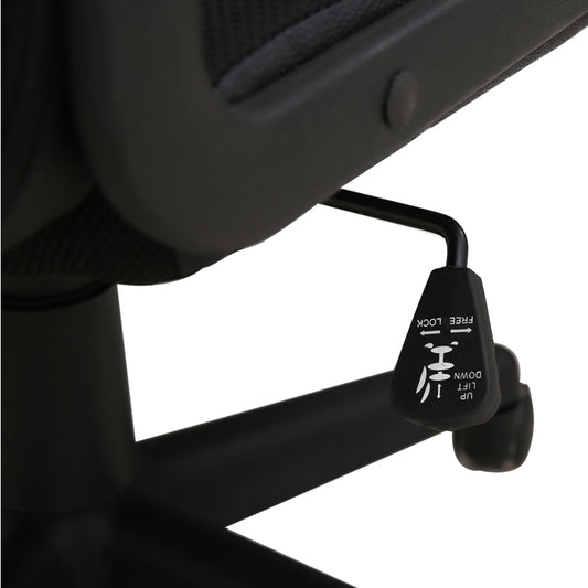 Mid-Back Hybrid Office Chair Ergonomic Desk Chair with PU Leather & Mesh Upholstery 360° Swivel & Height Adjustment Black Office Chair for Home & Corporate Spaces