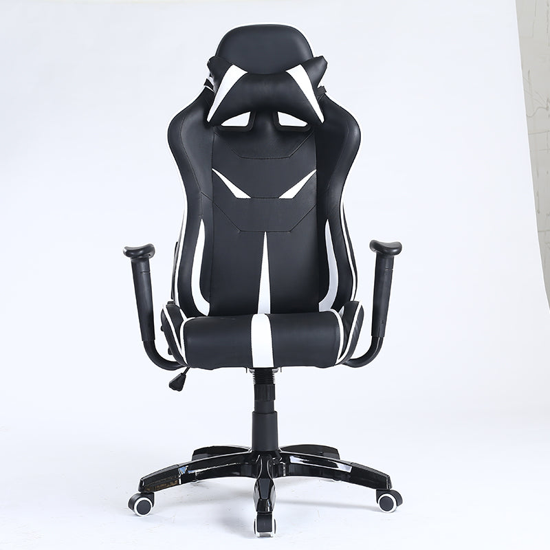P34 Mecha-Style Gaming Chair: Multi-Color Ergonomic Reclining Chair with PU Leather Upholstery