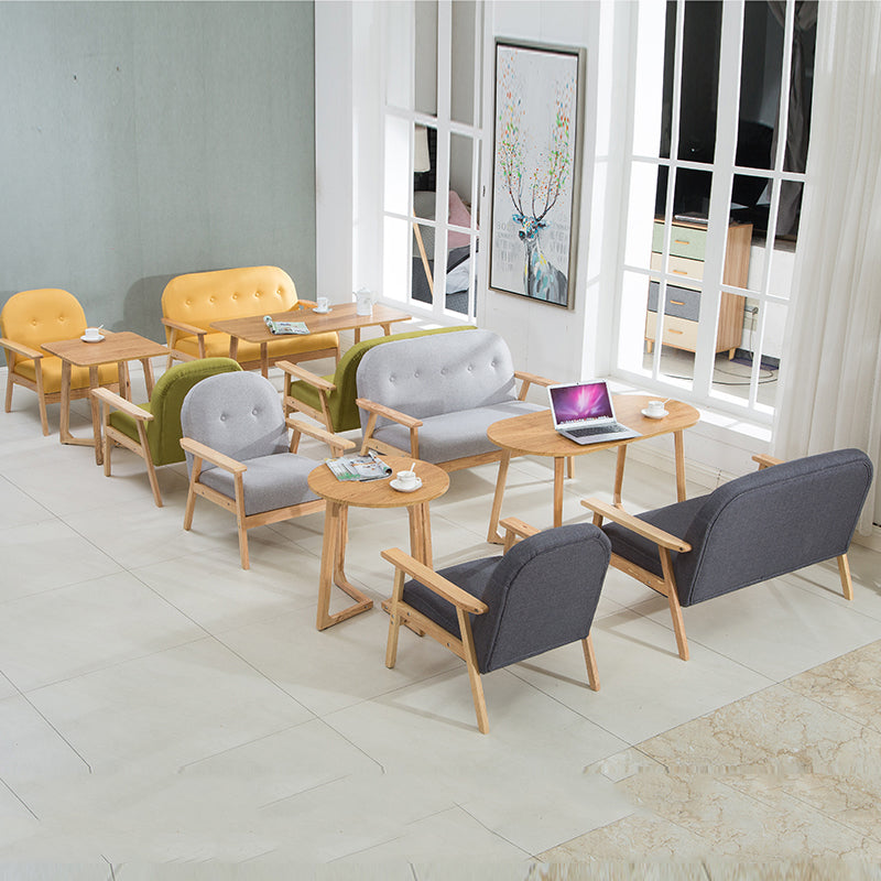 Modern Green Leather Loveseat with Wooden Frame Tufted Design for Living Room