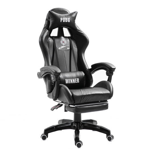 PUBG-Themed Gaming Chair Racing-Style Reclining Chair with Footrest & “WINNER” Branded Pillows