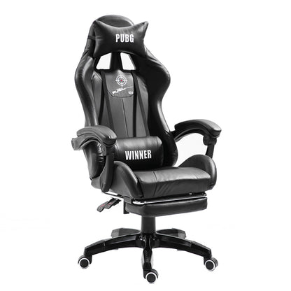 Ergonomic Gaming Chair PUBG "WINNER" Series Racing-Style Reclining Chair with Extendable Footrest