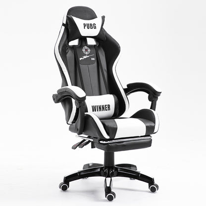 PUBG-Themed Gaming Chair Racing-Style Reclining Chair with Footrest & “WINNER” Branded Pillows