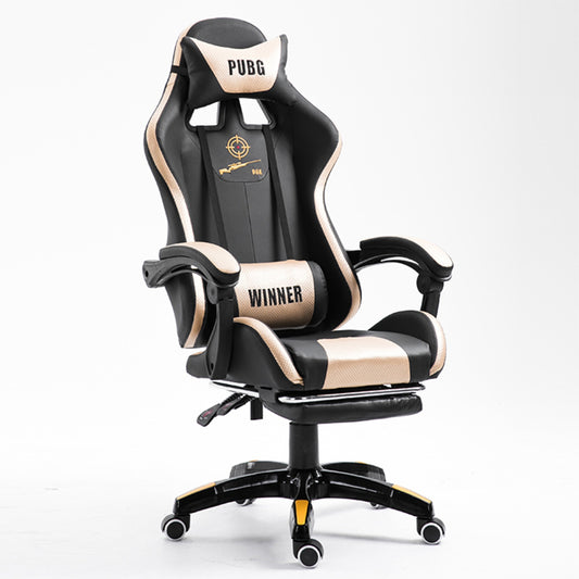 PUBG-Themed Gaming Chair Racing-Style Reclining Chair with Footrest & “WINNER” Branded Pillows