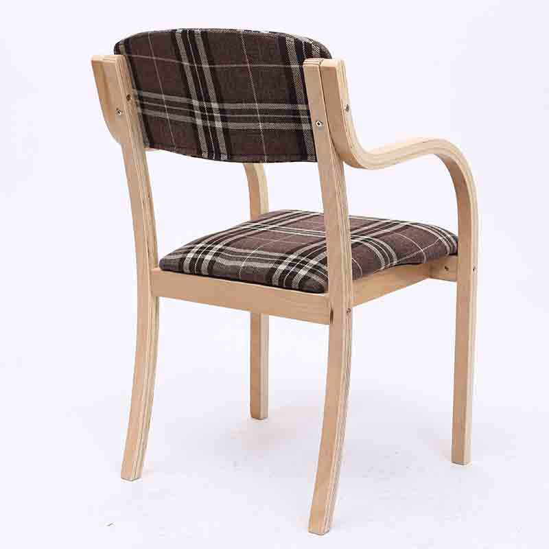 Casual Bent-Wood Armchair Fabric/Leather Upholstery Curved Frame & Everyday Comfort