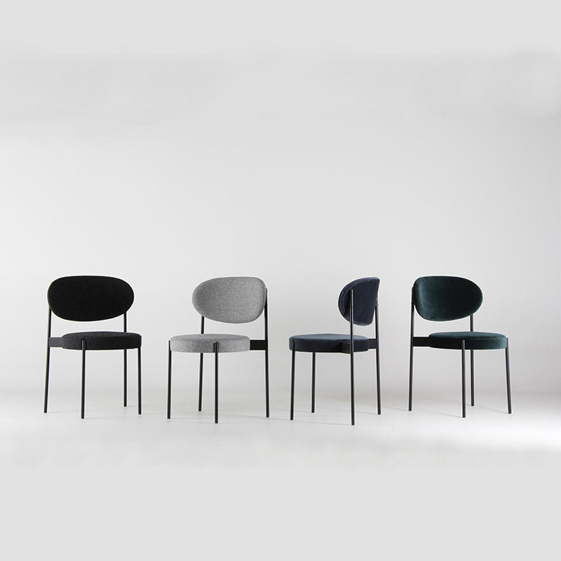C-28-SITMOD Modern Stylish Dining Chair: Black Metal Frame, Multi-Fabric Options & Curved Back Design