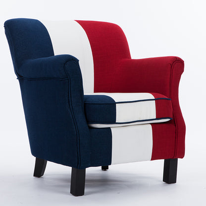 Retro American Leather Leisure Sofa Brass Rivet Detail Classic Bun Feet & Plush Seating