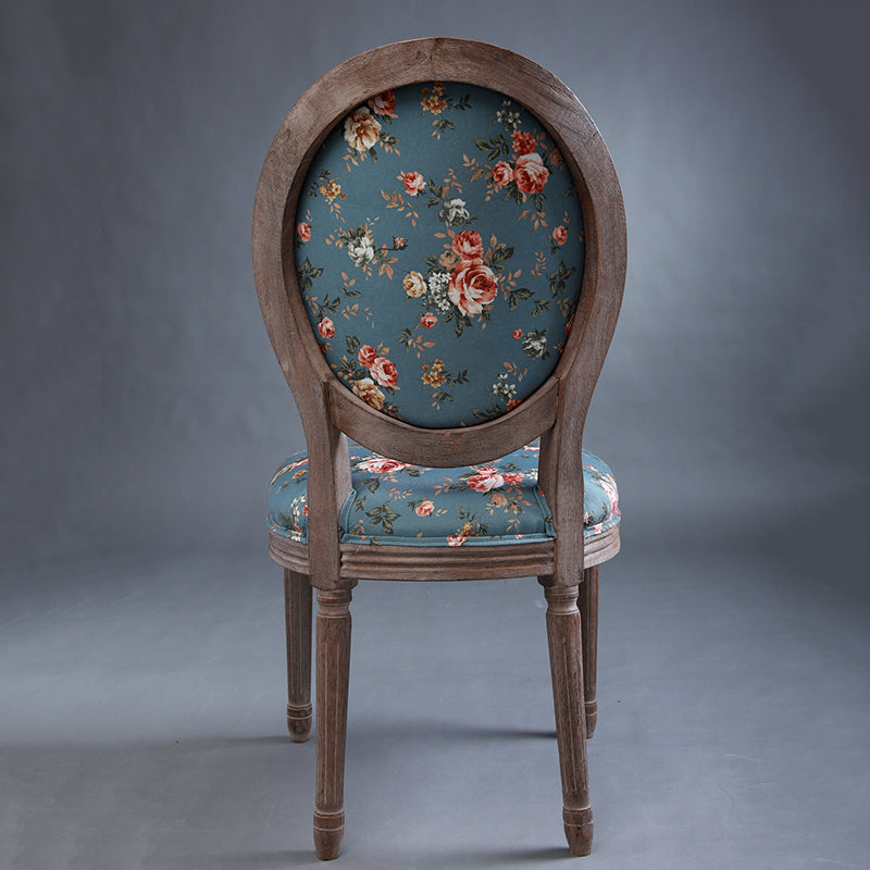 C-06 Vintage Floral & Bird Upholstered Chair - Wooden Frame for Dining/Living Room