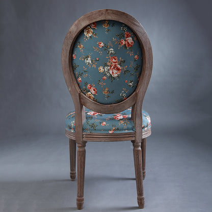 Vintage Floral & Bird Upholstered Chair Wooden Frame for Dining/Living Room